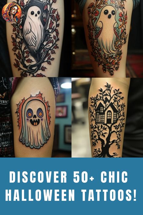 Discover 50+ Spooky Halloween Tattoo Ideas for Women! Vintage Halloween Tattoos, Creepy Cute Tattoo, Halloween Flash Sheet, Flash Sheet Tattoo, Halloween Tattoo Ideas, Halloween Flash, Religious People, Halloween Tattoo, Chic Halloween