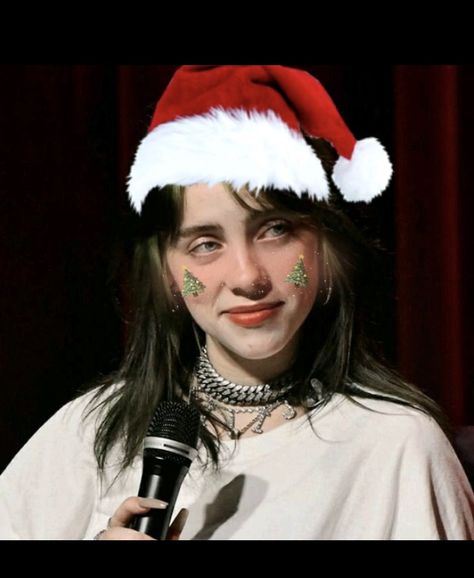 Icons Billie Eilish, Santa Hat, Billie Eilish, Singers, Winter Hats, Celebrities, Christmas, Quick Saves