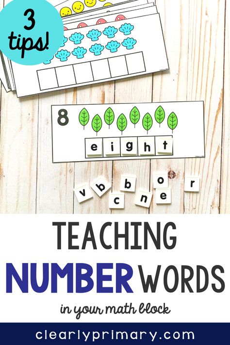 Teaching number words is part of early numeracy and number sense in kindergarten and first grade. Want to add more number words activites to your math block? Our blog post has 3 easy ways you can add number words into your lessons, centers and more. Ideas that will get your students spelling and reading number words right alongside their math skills. Read more for number word worksheets, activities and ideas you can add to your math block today. Number Names Activity Kindergarten, Number Words Activities For Kindergarten, Number Name Activities For Kindergarten, Number Spelling Activities, Number Words 1-10, Number Names Activity, Number Word Activities, Number Words Activity, Number Words Activities