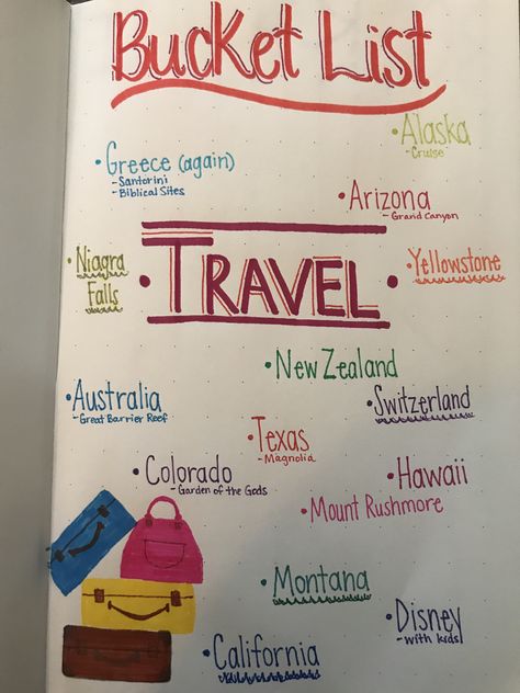 Travel Bucket List. Bullet Journal. Places To Travel Bucket Lists Journal, Travel Bucket List Bullet Journal, Bucket List Bullet Journal, Bucket List Journal, Funny Snaps, Board Decoration, Disney California, Travel Bucket List, Travel Bucket