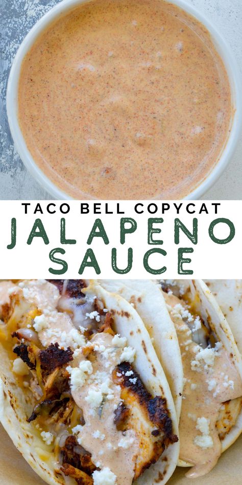 Copycat Taco Bell Jalapeño Sauce, Taco Bell Jalapeno Sauce Recipe, Taco Bell Queso Sauce, Jalapeno Sauce For Chicken, Jalapeno Ranch Sauce, Jalapeño Cheese Sauce, Cookout Quesadilla Sauce Copycat, Creamy Jalapeno Sauce Taco Bell, Creamy Jalapeño Sauce