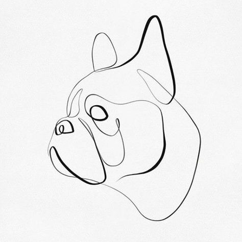 French Bulldog Line Drawing, Plakat Design Inspiration, Rottweiler Tattoo, French Bulldog Drawing, French Bulldog Tattoo, Bulldog Tattoo, Dog Line Art, Bulldog Francese, Dog Line