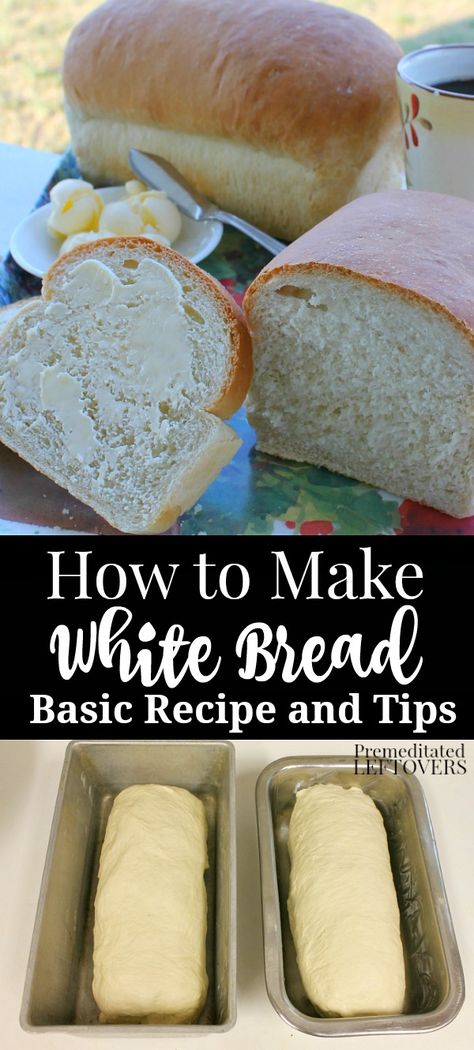 White Bread Dough Recipe, Bread Recipes Oven, Bread With Yeast Recipes, Things To Make With Yeast, White Bread Recipe Homemade, Suburban Farm, Basic White Bread Recipe, Basic White Bread, Basic Foods