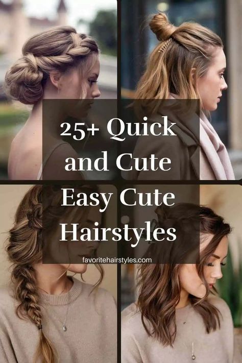 Simple Day To Day Hairstyles, Casual Work Updo, Casual Braided Hairstyles Simple, Hairstyles For Photoshoot Simple, Easy Simple Braided Hairstyles, Easy Casual Hairstyles For Medium Hair, Cute Easy Hairstyles For Straight Hair, Cute Hair Ideas For Medium Hair, Easy Quick Hairstyles For Long Hair