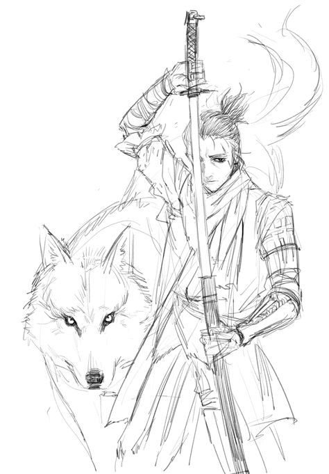 Sekiro Drawing, Sekiro Art, Manga Ideas, Spartan Tattoo, Dark Souls Art, Bloodborne, Tattoo Sleeve Designs, Soul Art, Animal Companions