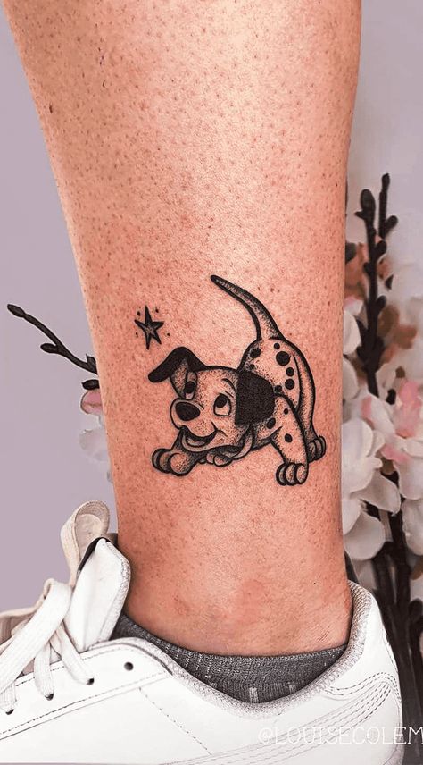 101 Dalmatians Tattoo Ideas, Disney 101 Dalmatians Tattoo, Disney Animal Tattoos, 101 Dalmations Tattoo, Dalmation Tattoo, Dalmatians Tattoo, 101 Dalmatians Tattoo, Crystals Tattoos, Dark Disney Tattoos