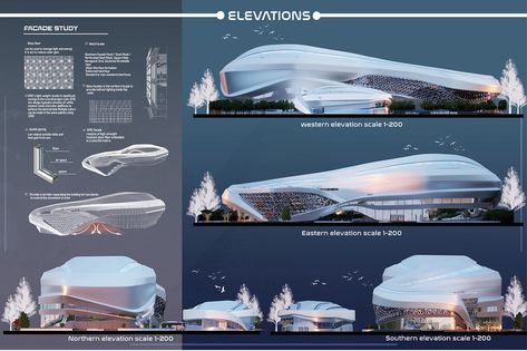 Artemis Museum- Space Museum in Port-Said City :: Behance Museum Landscape Design, Museum Design Architecture, Futuristic Museum, Architecture Futuristic, Biomimicry Architecture, Architecture Museum, Stadium Architecture, Facade Architecture Design, Architecture Collage