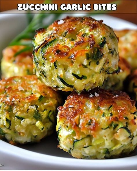 Zucchini Balls Air Fryer, Zucchini Garlic Bites Recipe, Zucchini Cheese Bites, Zucchini Garlic Bites, Shredded Zucchini Recipes, Parmesan Zucchini Bites, Garlic Bites, Zucchini Appetizer, Sliders Recipes Chicken