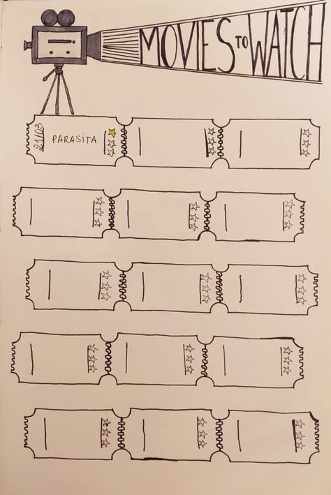 Movie Bullet Journal, Movie Doodles, Bullet Journal August, Movie Tracker, خريطة ذهنية, January Bullet Journal, Bullet Journal Ideas Templates, Bullet Journal Mood Tracker Ideas, Bullet Journal Paper