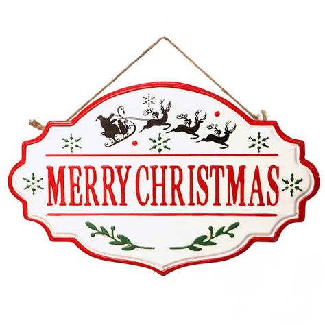 Complete your holiday decorating with festive Christmas wall art that adds to your Christmas decor theme. Usher the holiday spirit into your home with our 20x12in. white, red, black and green “Merry Christmas” wall sign decor. Spread good cheer and make everyone smile with wonderful holiday wall art. Make the season merry and bright with art that welcomes the season and greets guests all season long…and the kids will be delighted. | Classic Christmas Merry Christmas Metal Wall Decor, White Wall Sign Decor, Affordable Wall Decor, Christmas Metal, Birthday Coupons, Holiday Wall Art, Christmas Inspo, Upper And Lowercase Letters, Outdoor Patio Lights, Good Cheer