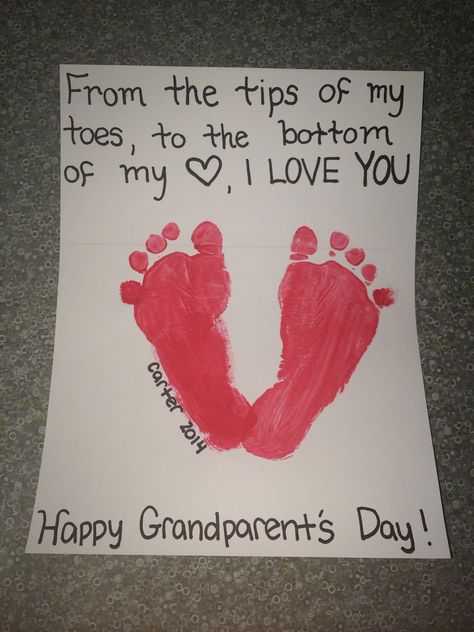 Grandparent Footprint Art, Infant Grandparents Day Craft, Toddler Crafts For Grandparents, Footprint Crafts For Grandparents, Grandparents Day Crafts For Infants, Grandparents Crafts For Preschoolers, Grandparents Day Crafts For Toddlers, Grandparents Day Crafts For Preschoolers, Grandparents Day Activities