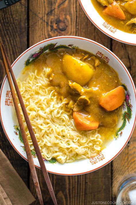 Inspired by a Netflix TV drama series “Midnight Diner: Tokyo Stories” (season 2), I followed the Master’s way to make his Curry Ramen. It is a quick and satisfying meal when you have instant ramen and leftover curry! #ramenrecipes #easyramen #instantramen #currynoodles | Easy Recipes at JustOneCookbook.com Leftover Curry, Midnight Diner, Curry Ramen, Easy Ramen, Asian Noodle Recipes, Easy Japanese Recipes, Japanese Curry, Instant Ramen, Netflix Tv