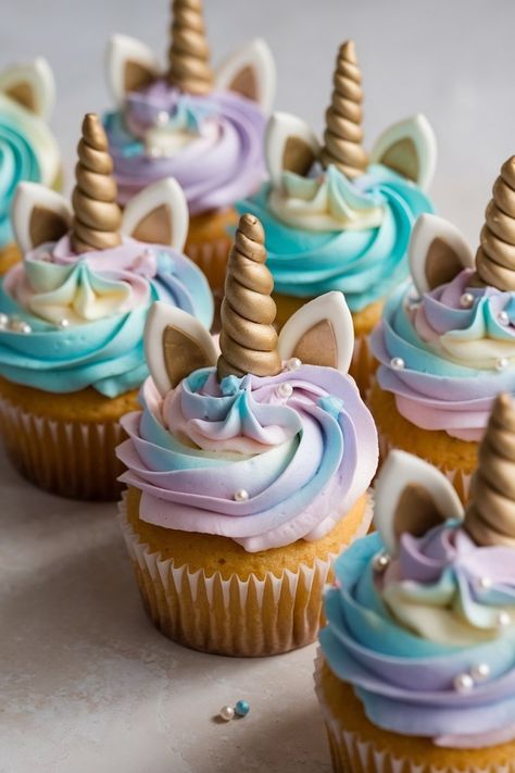 Create a Stunning Unicorn-Themed Party with These Cupcake Ideas Spooky Cupcake Ideas, Unicorn Cake And Cupcakes, Oreo Popcorn, Cherry Dump Cake Recipe, Chocolate Snowballs, Whimsical Decorations, Food Cupcakes, Salted Caramel Cheesecake, Monster Cupcakes