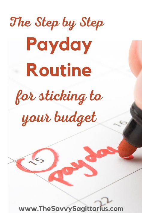 The Step By Step Payday Routine For Sticking to Your Budget - The Savvy Sagittarius Cash Budget, Money Frugal, Saving For College, Sinking Funds, Making A Budget, The Hardest Part, Spending Habits, Saving Goals, Create A Budget