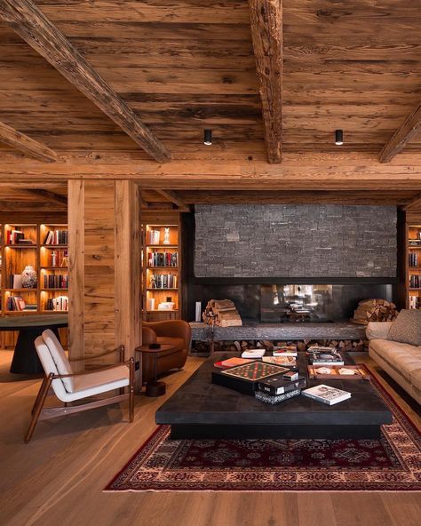 1.3 • Instagram Chalet Interior Design Ideas, Modern Chalet Interior Design, Swiss Chalet Interior, Chalet Style Homes Interior, Ski Lifestyle, Chalet Living Room, Chalet Kitchen, Lech Austria, Luxury Chalet Interior