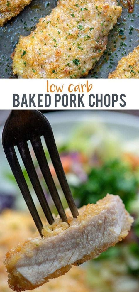 Breaded Baked Pork Chops, Breaded Pork Chops Baked, Breaded Pork Chops, Low Carb Low Fat Recipes, Baking Powder Uses, Boiled Egg Diet Plan, Low Carb Baking, Baked Pork Chops, Baked Pork