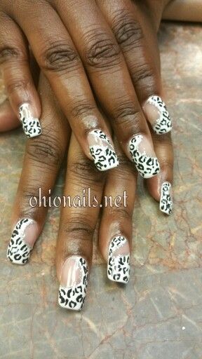 Black and white #leopard Black And White Cheetah Nails, White Leopard Print Nails, White Cheetah Nails, White Leopard Nails, Black And White Leopard, Cheetah Nails, Leopard Print Nails, White Leopard Print, Print Nails