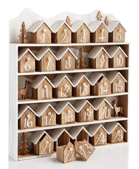 Surprisingly Cool Advent Calendars for Kids: Holiday Lane Wood Houses Advent Calendar Permainan Kerjasama Tim, Advent Calendar House, Ideas Decoracion Navidad, Calendrier Diy, Cool Advent Calendars, Advent Calendar Fillers, Homemade Advent Calendars, Advent Calendar Activities, Calendar Advent