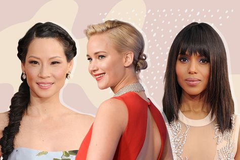 The 23 best Golden Globes hairstyles of all time Voluminous Updo, Golden Globes 2017, Iconic Beauty, Sequin Halter Dress, Thick Braid, Side Swept Bangs, Fashion Moments, Long Locks, Bowl Cut