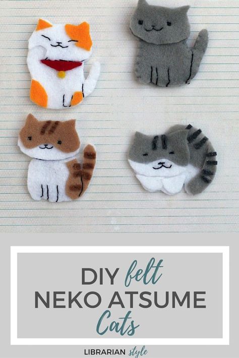 Neko Atsume Kitty Collector, Baby Mobil, Neko Atsume, Diy Felt, Felt Cat, Crafts To Make And Sell, Cat Crafts, Cat Diy, Felt Diy