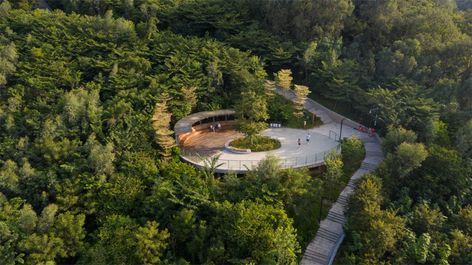 Sanshan Hillside Park by SWA Group – mooool Hillside Park, Water Pavilion, Landscape Architecture Drawing, Public Space Design, Mountain City, Urban Forest, Hillside Landscaping, Urban Development, Mountain Park