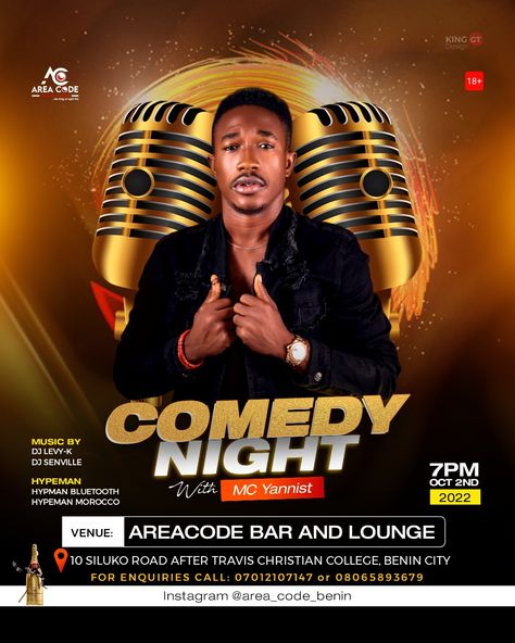 Comedy Show Flyer Design, Comedy Flyer Design, Comedy Poster Design, Comedy Background, Show Flyer, Burnley Fc, Benin City, Social Media Art, Social Media Branding Design