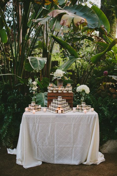 Nature-Inspired Carmel Valley Wedding at The Holly Farm Candle Wedding Favors Display, Wedding Favor Table Display Ideas, Favors Table Display, Favors Table Wedding, Wedding Favor Table Display, Favor Table Display, Wedding Favor Display, Favor Display, Backyard Engagement Parties