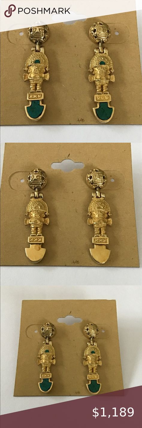 SOLID Heavy 18K Peruivan Gold Tumi Earrings 10 Gr. Peruvian Artist, 18k Gold Jewelry, Close To Home, Earrings Gold, Gold Jewelry, 18k Gold, Charm Bracelet, 10 Things, Gold