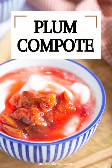 Plum Compote Recipes, Yogurt Waffles, Yogurt For Breakfast, Plum Compote, Plum Preserves, Canned Plums, Compote Recipe, Apple Jam, Fruit Compote