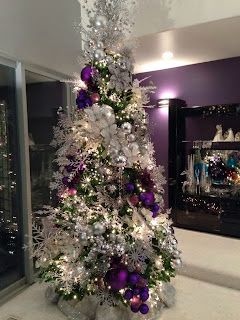 Have Some Decorum: Super pretty Christmas trees and super ugly Christmas trees Ugly Christmas Tree, Rose Gold Christmas Decorations, Purple Christmas Tree, Pretty Christmas Trees, Silver Christmas Decorations, Rose Gold Christmas, A White Christmas, Gold Christmas Decorations, Purple And Silver