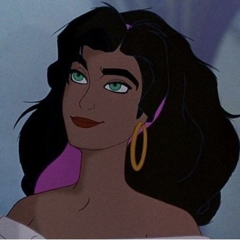 Esmeralda Disney, Notre Dame, Black Hair, Disney, Hair, Blue, Black