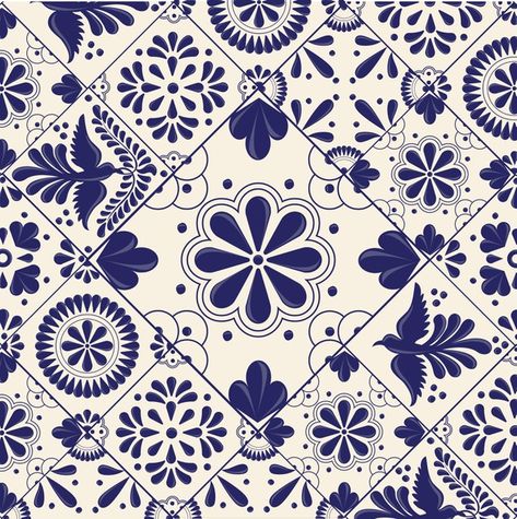 Premium Vector | Mexican talavera tiles Mexican Tile Art Ideas, Traditional Mexican Pattern Design, Mexican Talavera Wedding, Talavera Wallpaper, Mexican Tile Art, Talavera Wedding, Mexican Graphic Design, Talavera Art, Talavera Pattern