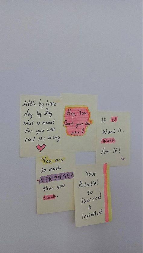 Sticky Notes Quotes Aesthetic, Inspirational Sticky Notes, Sticky Notes Quotes, Motivational Notes, Effective Study Tips, Words That Describe Feelings, Bulletin Journal Ideas, Study Quotes, Study Motivation Quotes