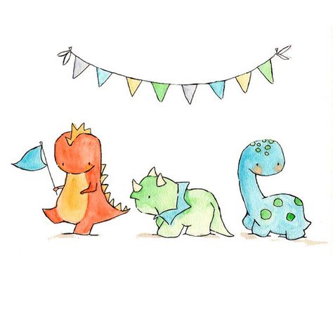 Dinosaur Parade Doodles Bonitos, Cele Mai Drăguțe Animale, Art Dragon, Art Mignon, Kindergarten Art, Art Et Illustration, Cute Dinosaur, Art And Illustration, Baby Art