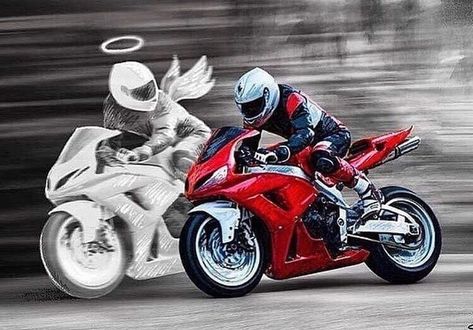 ⚡️JUSTSOMEBIKES ⚡️ on Instagram: “🙏Never ride Faster than your Guardian Angel can fly! ❤️ . Follow @justsomebikes for more☄️ . DM us for Credits…” Guardian Angel Tattoo, Мотоциклы Harley Davidson, Motos Yamaha, Biker Photography, Motocross Love, Motorcycle Tattoos, Image Moto, Motorcycle Drawing, Motorcycle Photography