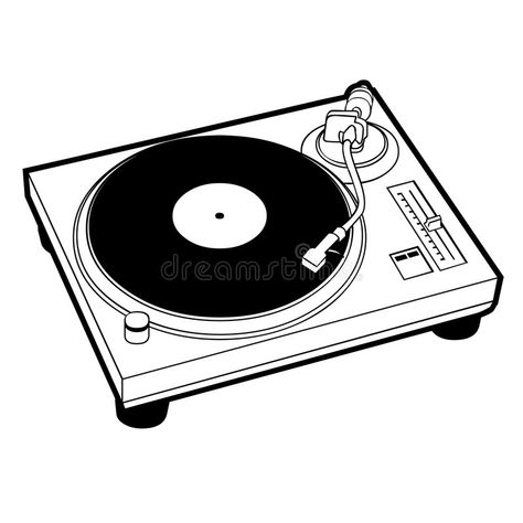 Turntable. DJ turntable , #spon, #Turntable, #DJ, #turntable #ad Turntable Illustration, Record Player Tattoo, Dj Tattoo, Music Notes Drawing, Traditional Heart Tattoos, Big Little Canvas, Dj Turntable, Dj Art, Vinyl Player