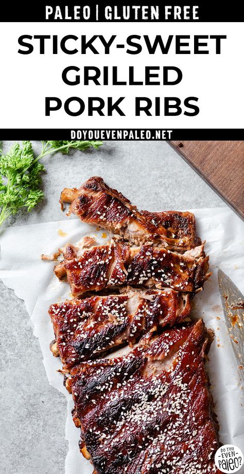 Pork Ribs On The Grill, Best Pork Ribs, Pork Rib Marinade, Gluten Free Grilling, Ribs On The Grill, Healthy Paleo Desserts, Pork Ribs Grilled, Summer Dinner Ideas, Paleo Pork