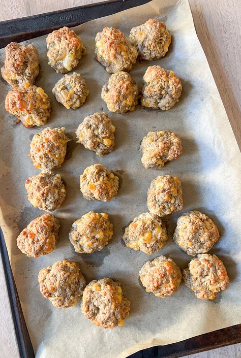 Lightened-Up Sausage Balls  — The Peachie Spoon | High Protein Recipes Peachie Spoon, Sausage Ball, Turkey Breakfast Sausage, Turkey Breakfast, Dairy Free Alternatives, Sausage Balls, Beach Meals, Macro Meals, High Protein Breakfast