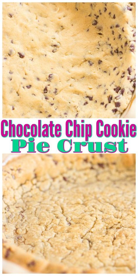 Cookie Crumb Pie Crust, Chocolate Chip Pie Crust, Chocolate Chip Cookie Pie Crust, Cookie Pie Crust Recipe, Cookie Pie Crust, Chocolate Chip Cookie Crust, Cookie Crust Recipe, Cookie Dough Crust, Dessert Pies