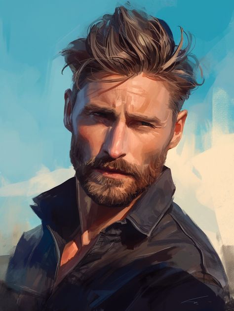 Dnd Character Portraits Male Human, Modern Male Character Art, Dnd Character Art Male Human, Dnd Human Male, Masculine Faces, Fantasy Portraits, World Of Darkness, Human Male, D&d Dungeons And Dragons