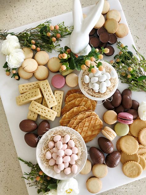 Pen + Paper Flowers: STYLE | Spring Confectionery Boards Gourmet Easter Dinner, Easter Trends 2023, Easter Farmhouse Decor, Easter Decorating Ideas, Easter Aesthetic, Sweet Board, Diy Easter Decor, Walkers Shortbread, Easter Food Appetizers