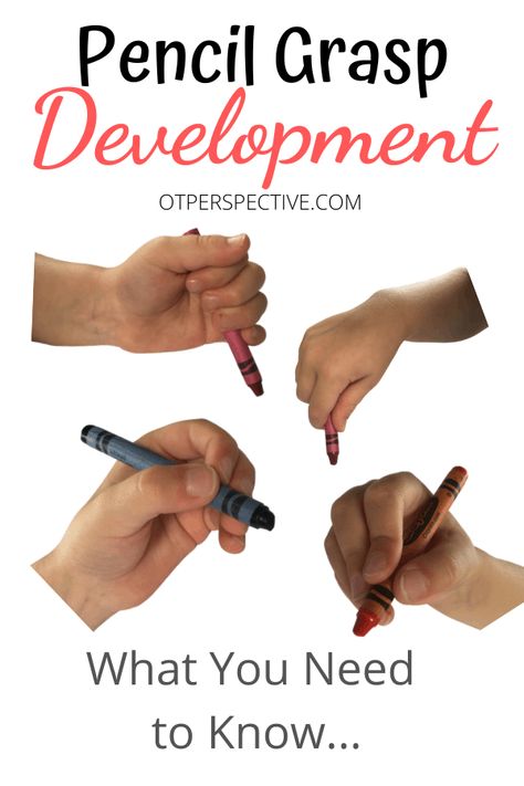 Worried about your kiddo's pencil grasp? Learn the stages of pencil grasp development, when they start developing, and why your kiddo's might look different. #pencilgraspdevelopment #pencilgraspdevelopmentkids #pencilgraspdevelopmentoccupationaltherapy Stages Of Writing Development Preschool, Pencil Skills For Preschool, Pincher Grasp Activities Preschool, Activities To Develop Fine Motor Skills, Pencil Gripping Activities Preschool, Fine Motor Activities For Preschoolers Occupational Therapy, Motor Skills For Kindergarten, Pencil Grasp Activities, Fine Motor Skills For Preschoolers