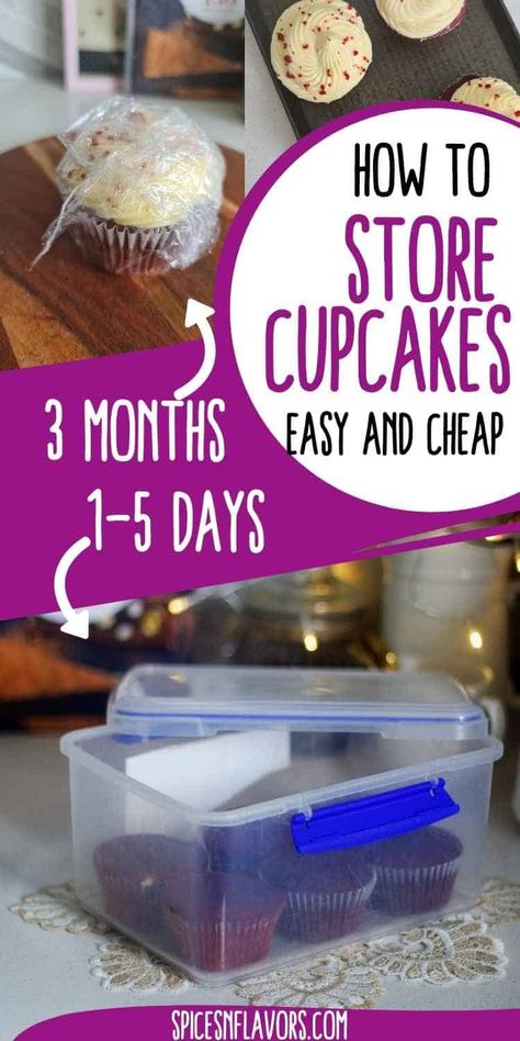 Have you ever wondered how to store cupcakes? It’s important that your cupcakes are stored correctly so they continue to have a long shelf life and remain delicious. Here's some expert advice on storing cupcakes (both with frosting and without frosting) overnight to stay fresh. Also find instructions on how to store cupcakes in freezer along with the liners. Storing Buttercream Frosting, How To Store Cupcakes Overnight, Cupcake Storage Ideas, How To Store Cupcakes To Stay Fresh, How To Freeze Cupcakes Without Icing, How To Keep Cupcakes Fresh For Days, How To Freeze Cupcakes, How To Frost Cupcakes, Freeze Cupcakes