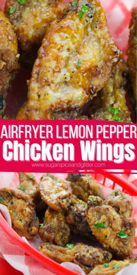 Air-Fryer Lemon Pepper Chicken Wings Honey Lemon Pepper Chicken, Garlic Rosemary Chicken, Pepper Chicken Wings, Teriyaki Chicken Wings, Lemon Pepper Chicken Wings, Lemon Pepper Wings, Golden Skin, Lemon Pepper Seasoning, Light Salad