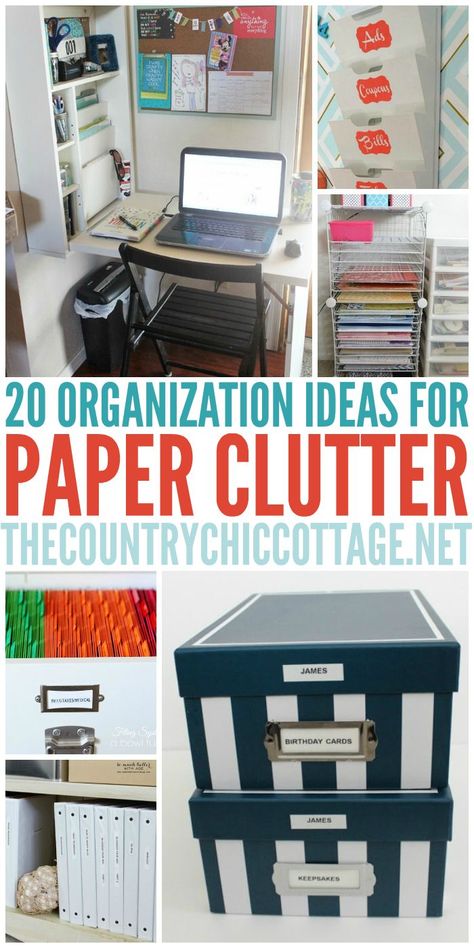 Great organization ideas for paper! I need to clean up my clutter and try some of these ideas in my office! Paper Clutter Organization, Diy Organizer, Organizing Paperwork, Paper Clutter, Organisation Hacks, Clutter Organization, Diy Spring, Organize Declutter, Home Organization Hacks