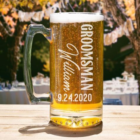 50 Groomsmen Proposals Under $15 Groomsmen Beer Glasses, Groomsmen Glasses, Personalized Wedding Glasses, Wedding Beer, Groomsmen Beer, Personalized Beer Mugs, Groomsmen Proposal Gifts, Groomsmen Flask, Wedding Titles