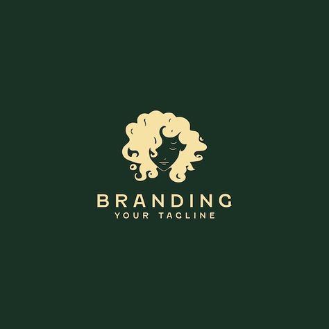 Curly Logo Design, Hair Branding Design, Hair Beauty Logo Design, Hair Logo Design Ideas Graphics, Hairstyles Logo Design, Curly Hair Logo Design, Afro Hair Logo, Vicky Logo, Curly Hair Logo