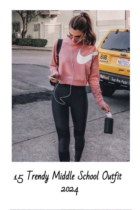 15 Trendy Middle School Outfit 2024 Sweatshirts Outfit, 70’s Outfit, Outfits Sport, School Outfit Ideas, Middle School Outfit, Good Woman, Middle School Outfits, Fitness Outfits, Cute Workout Outfits