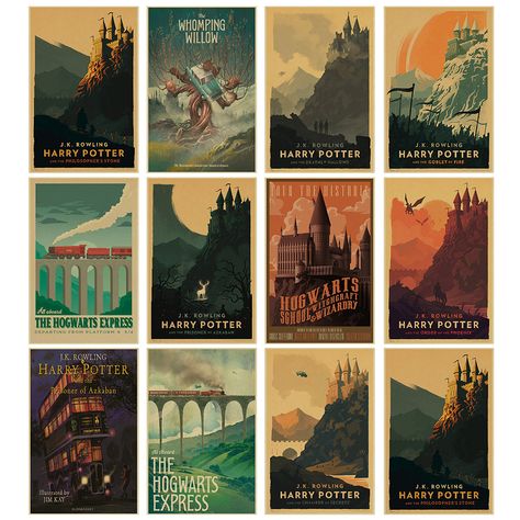 Harry Potter Vintage Stickers, Harry Potter Poster Vintage, Hogwarts Express Poster, Harry Potter Travel Poster, Mia Potter, Harry Potter Posters, Poster Harry Potter, Harry Potter Design, Harry Potter Travel