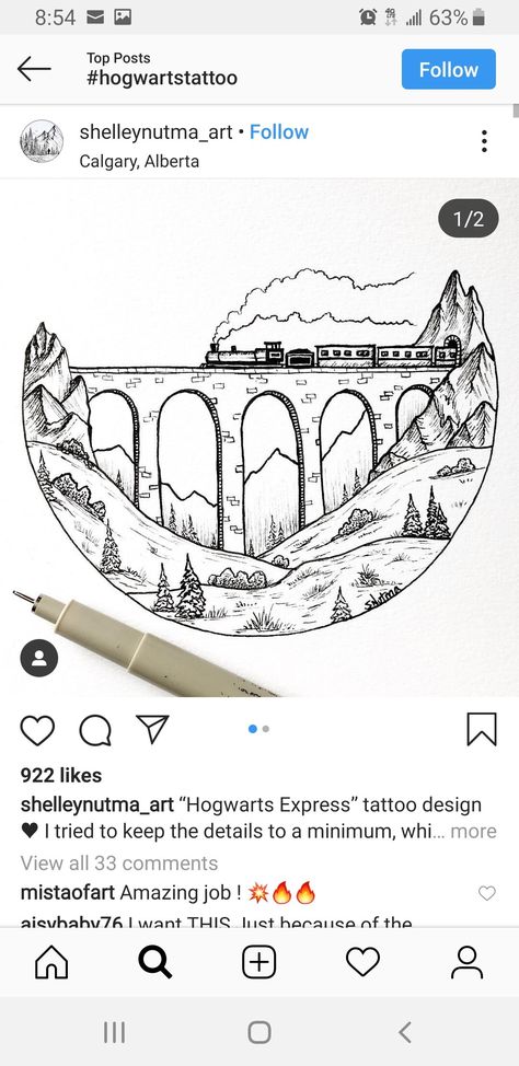 Harry Potter Train Tattoo, Hogwarts Express Train Tattoo, Harry Potter Night Bus Tattoo, Hogwarts Express Tattoo, Harry Potter Train Drawing, Hogwarts Train Drawing, Hogwarts Castle Tattoo Design, Hogwarts Castle Silhouette Tattoo, Hogwarts Train